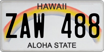 HI license plate ZAW488