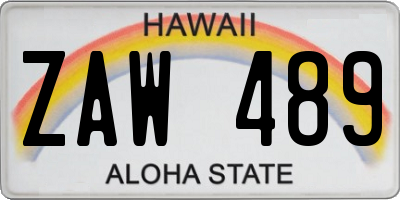 HI license plate ZAW489