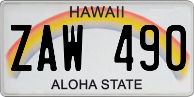 HI license plate ZAW490