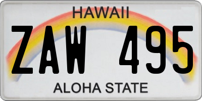 HI license plate ZAW495
