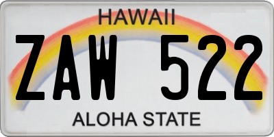 HI license plate ZAW522