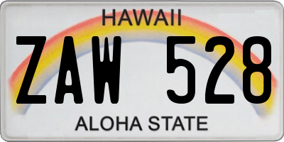 HI license plate ZAW528