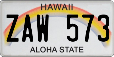 HI license plate ZAW573