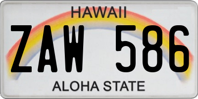 HI license plate ZAW586