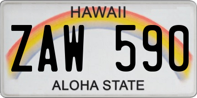 HI license plate ZAW590
