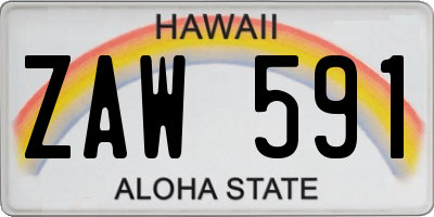 HI license plate ZAW591