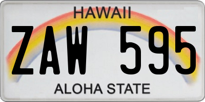 HI license plate ZAW595
