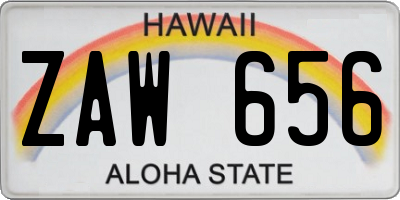 HI license plate ZAW656