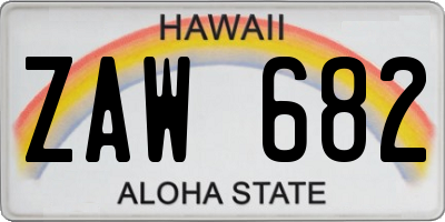 HI license plate ZAW682