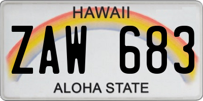 HI license plate ZAW683