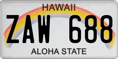 HI license plate ZAW688