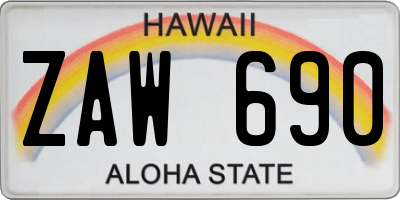 HI license plate ZAW690