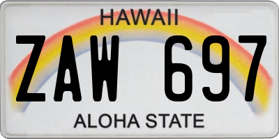 HI license plate ZAW697