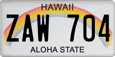 HI license plate ZAW704