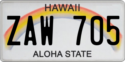 HI license plate ZAW705