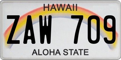 HI license plate ZAW709