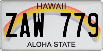 HI license plate ZAW779