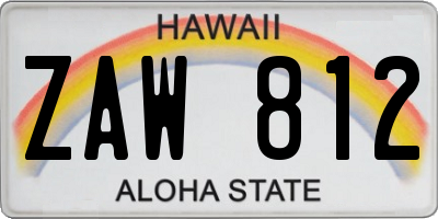 HI license plate ZAW812