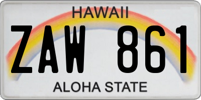 HI license plate ZAW861
