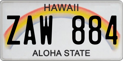 HI license plate ZAW884