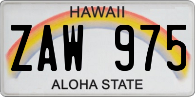 HI license plate ZAW975