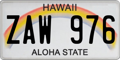 HI license plate ZAW976