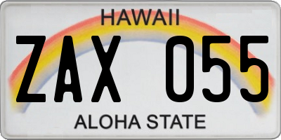 HI license plate ZAX055