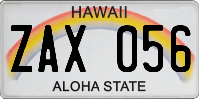 HI license plate ZAX056