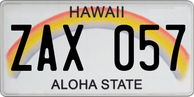 HI license plate ZAX057