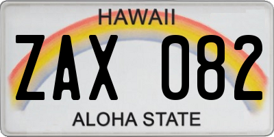 HI license plate ZAX082