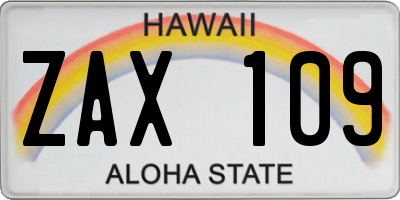 HI license plate ZAX109