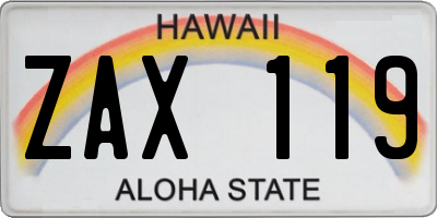 HI license plate ZAX119