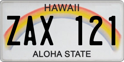 HI license plate ZAX121