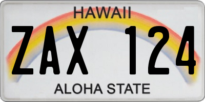 HI license plate ZAX124