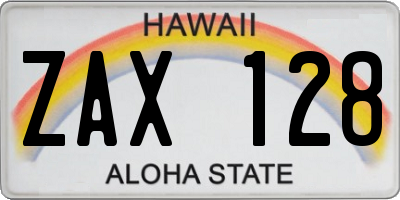 HI license plate ZAX128