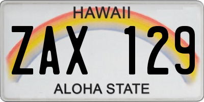 HI license plate ZAX129