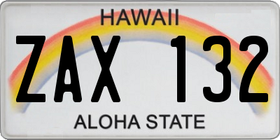 HI license plate ZAX132