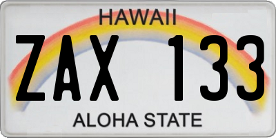 HI license plate ZAX133