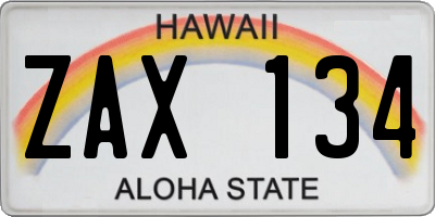 HI license plate ZAX134