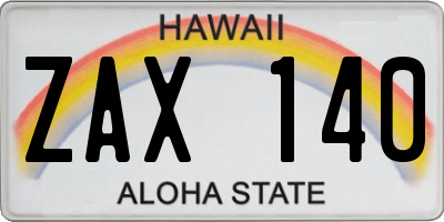 HI license plate ZAX140