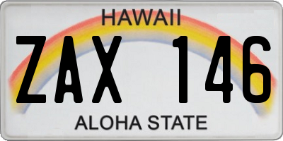 HI license plate ZAX146
