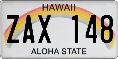 HI license plate ZAX148