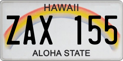 HI license plate ZAX155