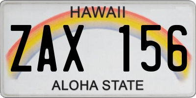 HI license plate ZAX156