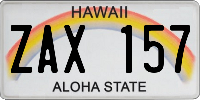 HI license plate ZAX157