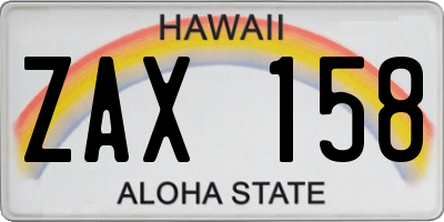 HI license plate ZAX158