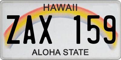 HI license plate ZAX159