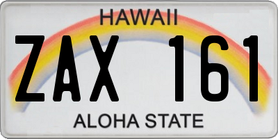 HI license plate ZAX161