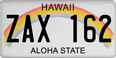 HI license plate ZAX162