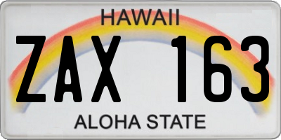 HI license plate ZAX163